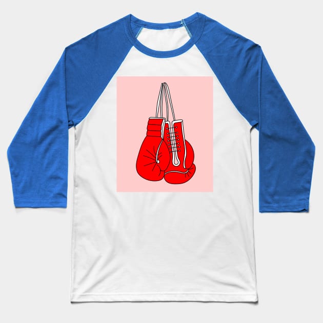 Boxing Female Boxer Retro Boxing Gloves Baseball T-Shirt by flofin